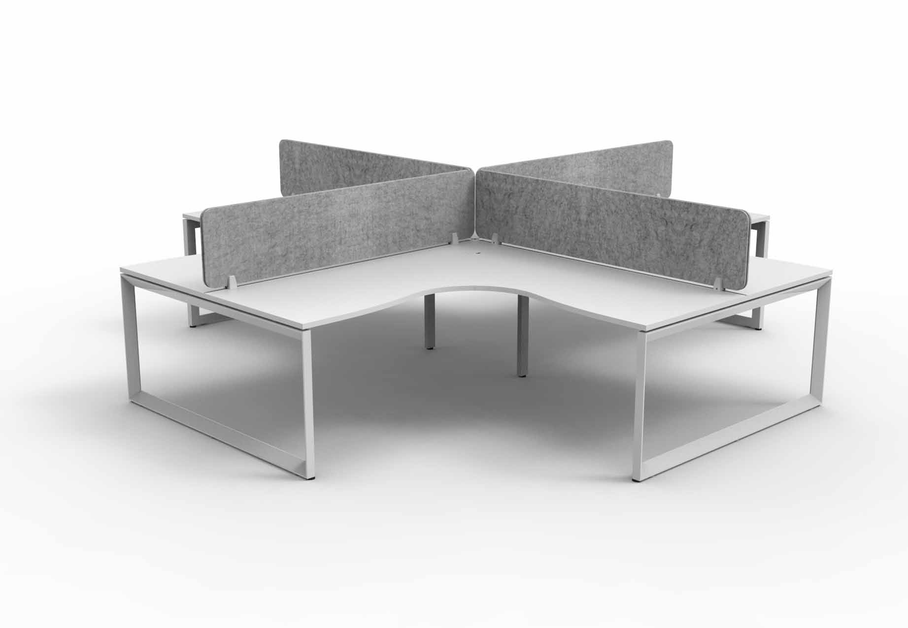 Loop 4 Person Corner Workstation - with Eco Screen